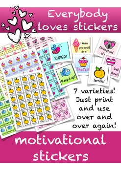 Preview of Motivational stickers - great for encouraging students! Great for all subjects!
