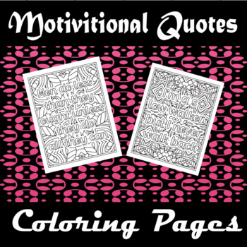 Preview of Motivitional Quotes Coloring Pages
