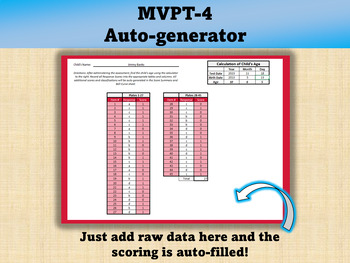 Preview of Motor-Free Visual Perception Test 4th Edition (MVPT-4) Scoring/Auto-generator