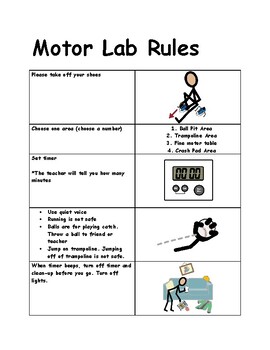 Preview of Motor Lab Rules Visual