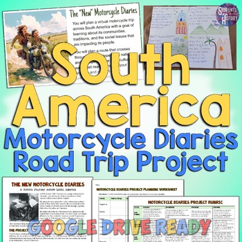 Preview of Motorcycle Diaries Geography Project and Map Activity for South America