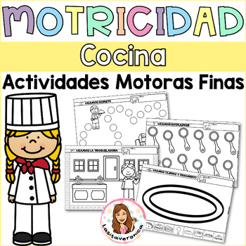Preview of Motricidad fina Restaurante. Restaurant Fine motor Activities. Spanish