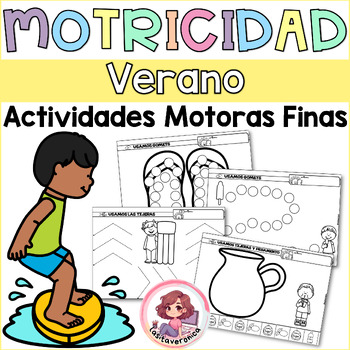 Preview of Motricidad fina Verano. Summer Fine motor Activities. Spanish