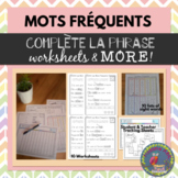 Mots Fréquents - COMPLÈTE LA PHRASE - FRENCH - sight words