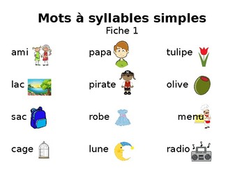 Syllabes Simple Worksheets Teaching Resources Tpt