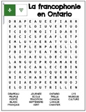 Mots cachés - La francophonie en Ontario