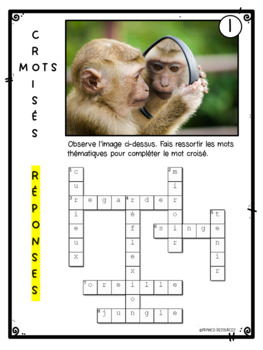 Mots croisés vocabulaire crossword puzzle clues in photos by Franco