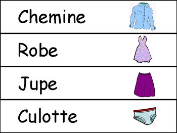 Mots étiquettes - Vêtements by Les Trombones | TPT