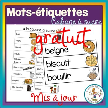 Preview of Sugar shack word wall in French