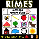 Mots qui riment (les sons in, on, eau) French Rhyming Work