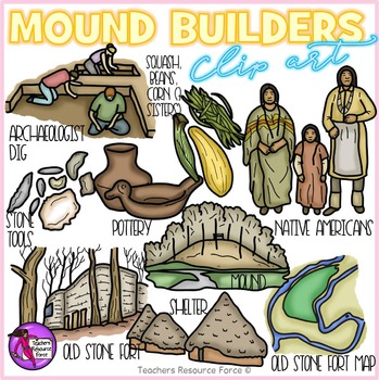 Preview of Mound Builders realistic clip art