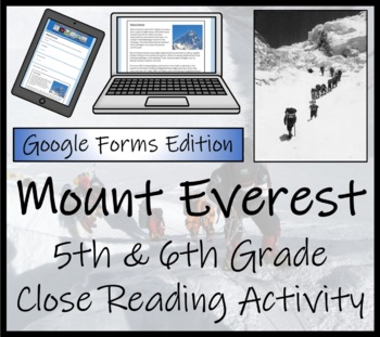 Preview of Mount Everest Close Reading Activity Digital & Print | 5th Grade & 6th Grade