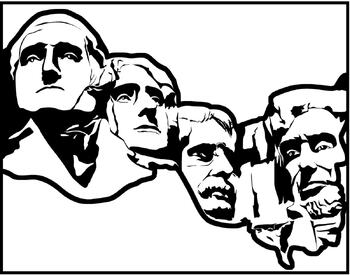 Preview of Mount Rushmore 4 PDFs print and color 4 different sized posters