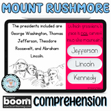 Mount Rushmore: Reading Comprehension Boom™ Cards