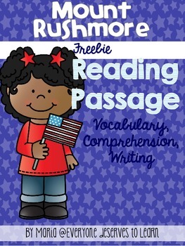 Non-Fiction Mount Rushmore Reading Passage Vocabulary and Comprehension