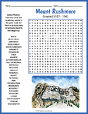 MOUNT RUSHMORE Word Search Puzzle Worksheet Activity