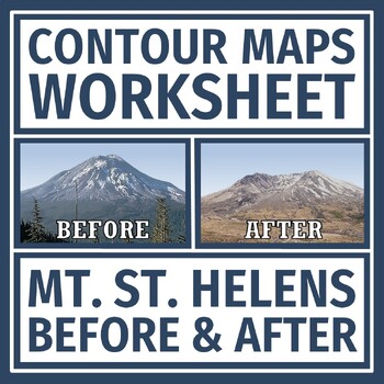 Preview of Simple Topographic and Contour Maps Worksheet Mount St. Helens
