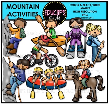 Preview of Mountain Activities Clip Art Bundle {Educlips Clipart}