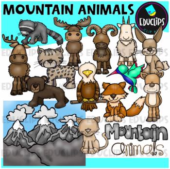 Preview of Mountain Animals Clip Art Set {Educlips Clipart}