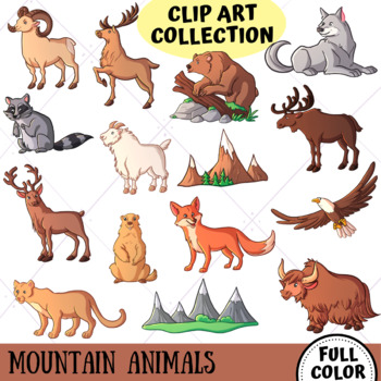 Mountain Animals Clip Art Collection (FULL COLOR ONLY) by KeepinItKawaii
