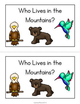 Preview of Mountain Animals Emergent Reader