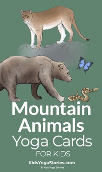 Preview of Mountain Animals Yoga Cards for Kids