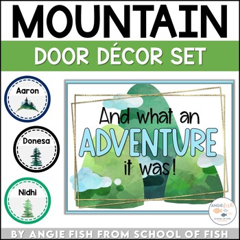 Preview of May Door | Mountain Theme |  Adventure Classroom Decor