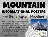 Mountain Posters - Information Sheets for 15 Highest Mountains