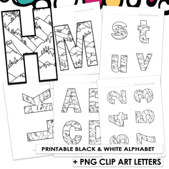 mountain printable bulletin board letters alphabet clipart png
