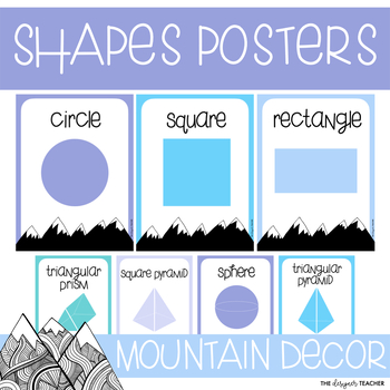 Preview of Mountain Theme 2D and 3D Shapes Posters