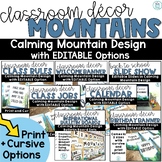 Mountain Theme Classroom Decor Nature Editable Calm Class 