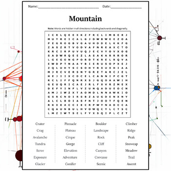 Mountain Word Search Puzzle Worksheet Activity By Word Search Corner   Original 9767028 1 