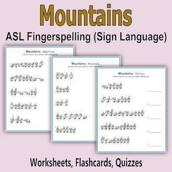 Preview of Mountains - ASL Fingerspelling (Sign Language)