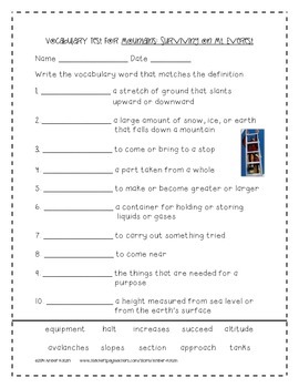 Mountains Surviving On Mt Everest Mini Pack 3rd Gr Journeys Unit 5 Lesson 25