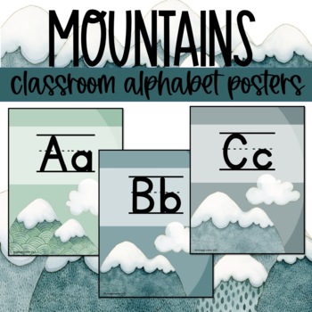 Preview of Mountains Theme EDITABLE Alphabet Posters