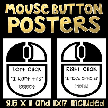 Preview of Mouse Button Posters- Computer Lab Posters