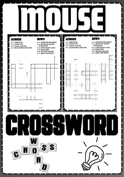 Mouse CrossWord Puzzle No prep Activity Worksheets Morning Work by Mr URE