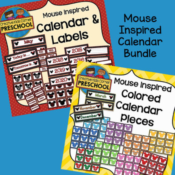 Preview of Mouse Inspired Calendar Bundle
