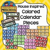 Mouse Inspired Colored Calendar Pieces