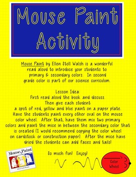 Mouse Paint, Book Based Activities