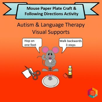 Preview of Mouse Paper Plate Craft and Speech Therapy Lesson Plans with Visual Support