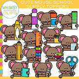 Mouse School Supply Toppers Clip Art