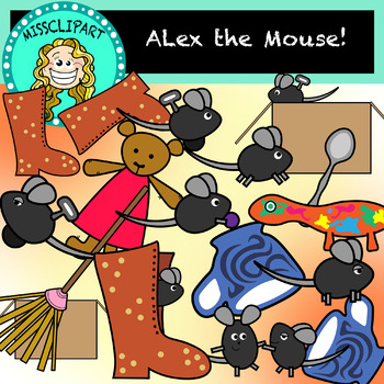 Preview of Cute Mouse Clipart (Color and B&W){MissClipArt}