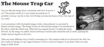 Mousetrap Car Balsa Wood Kit Upgrades by mathcodeprint