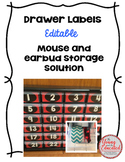 Mouse and Earbud Storage Labels