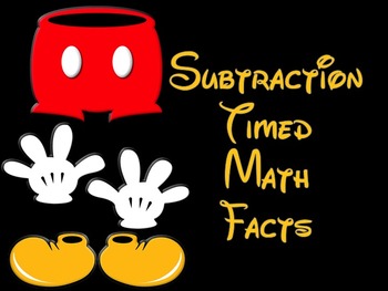 Preview of Mouse de Mickey Subtraction Math Facts to 5