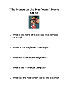 Preview of Mouse on the Mayflower Movie Guide and Questions