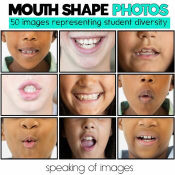 Preview of Mouth shape photos diverse skin tones | science of reading speech therapy