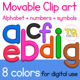 Moveable CLIP ARTS - Alphabet, Number & Symbols 8 COLORS_T