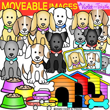 Preview of Movable Clipart Images Dogs (Moveable Clip art Images Pieces)